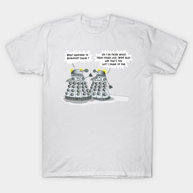 Ctrl Alt Dalek ~ The Blue Screen of Dalek T-Shirt by tone